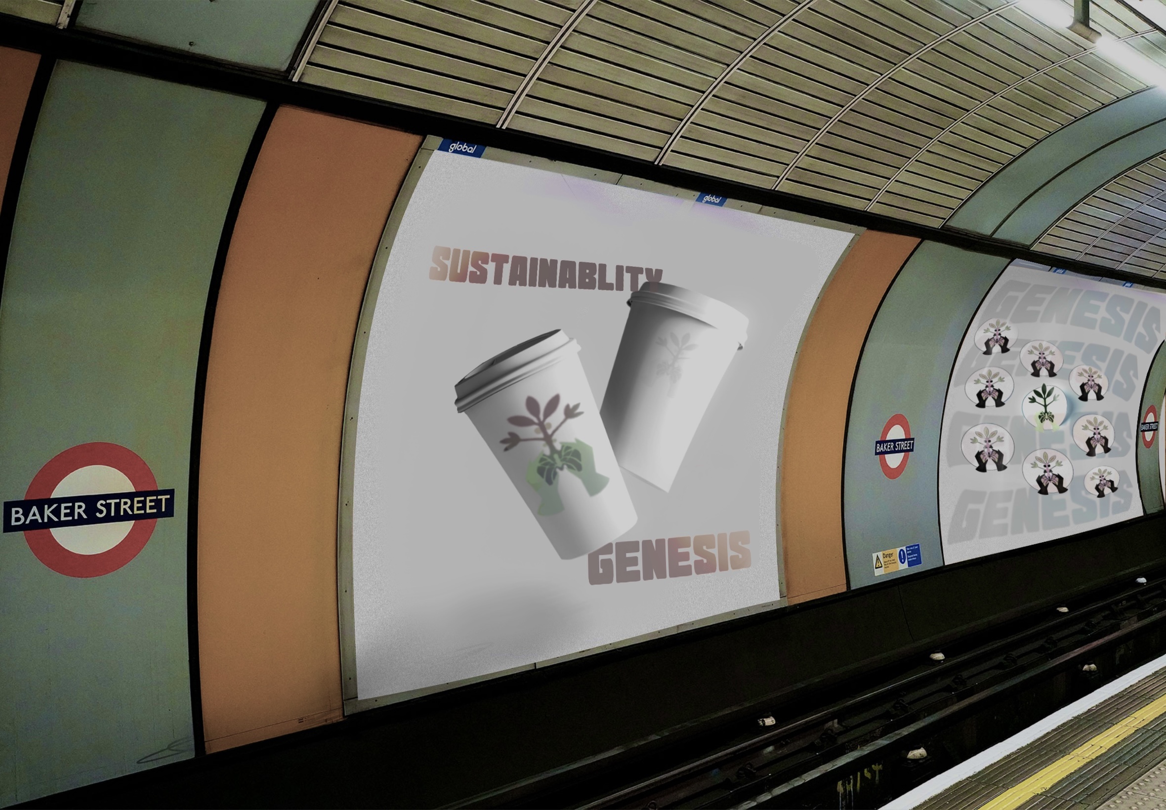 Subway poster mockup
